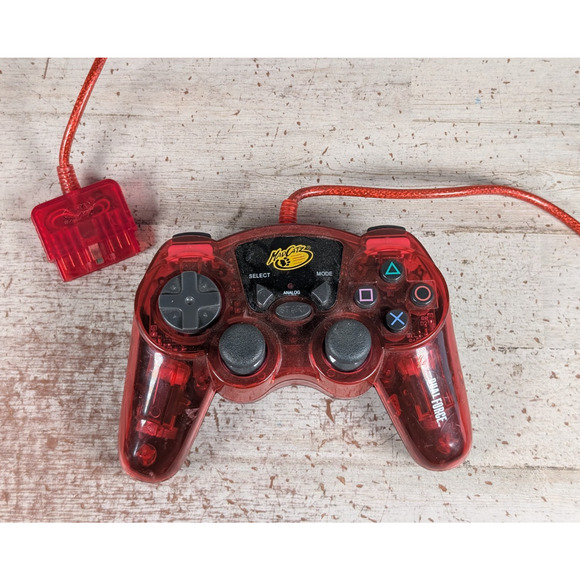 Mad Catz Dual Force Controller 8016 Translucent Red Clear for PS2 Playstation 2 - Picture 1 of 7